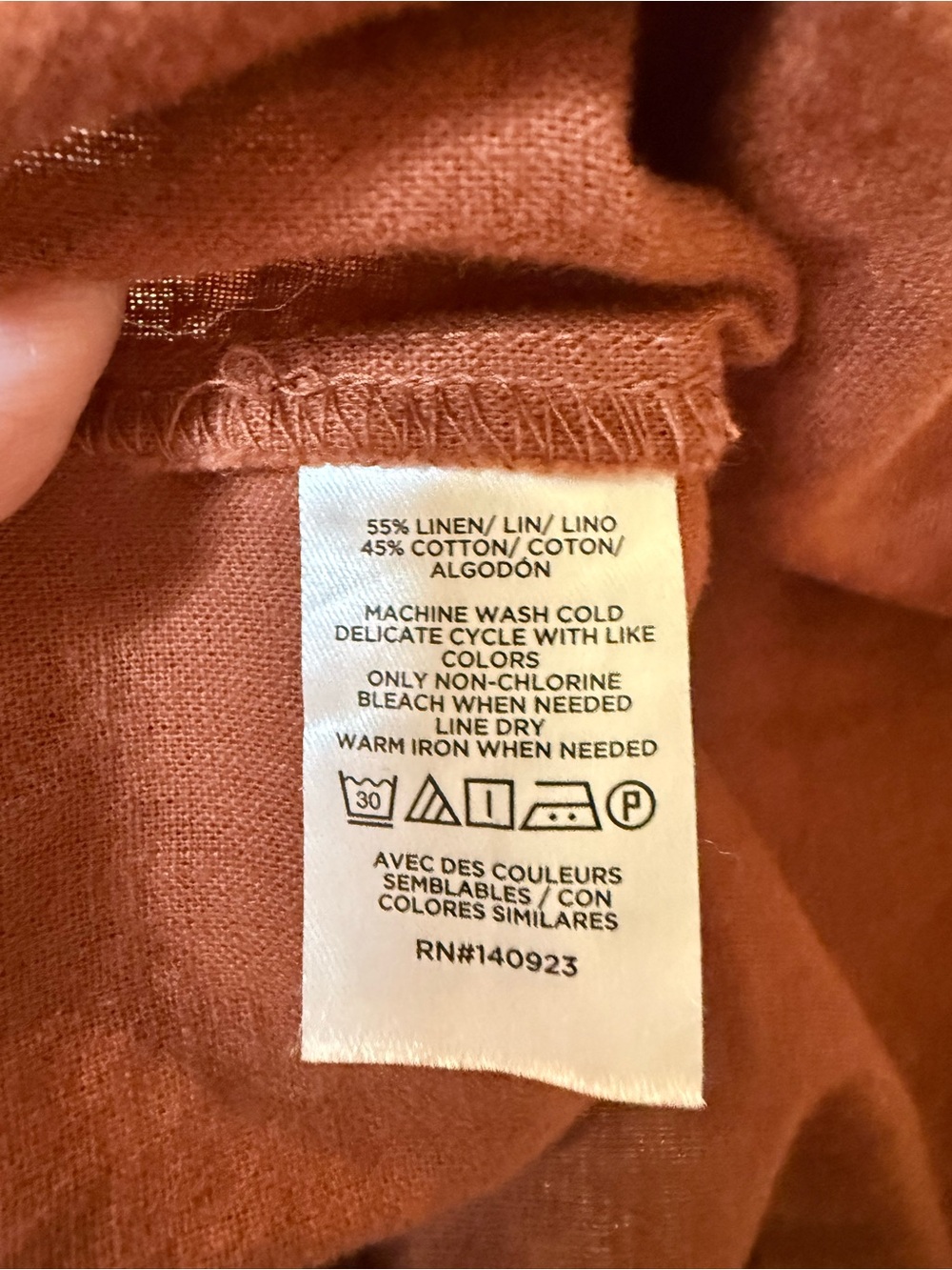 Loft Lou & Grey Rust Short-Sleeve Linen Polo Top - Picture 4 of 6